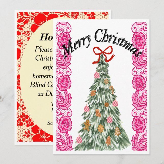 Mikitiez rustic chirstmas vintage cozy farmhouse karte (Vorne/Hinten)