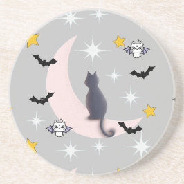 Mikitiez Schwarzkatzenfledermaus halloween winter  Getränkeuntersetzer