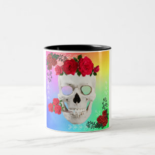 Mikitiez Skull Rose baroqueart Regenbogen Zweifarbige Tasse