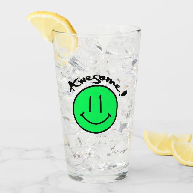 Mikitiez Smiley School Sommerfrühlinggrün Glas (Vorderseite Ice)