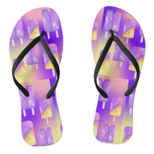 Mikitiez Sommerregenbogen lila Goldpopsilie Flip Flops