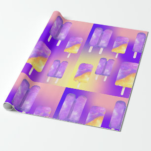 Mikitiez Sommerregenbogen lila Goldpopsilie Geschenkpapier