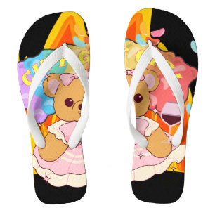 Mikitiez Sommerteddy Bären Gelee Rotwein Feuer Flip Flops