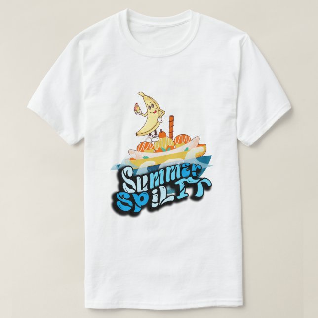 Mikitiez Sommerwindsurf Bananasplit Eisschrei T-Shirt (Design vorne)