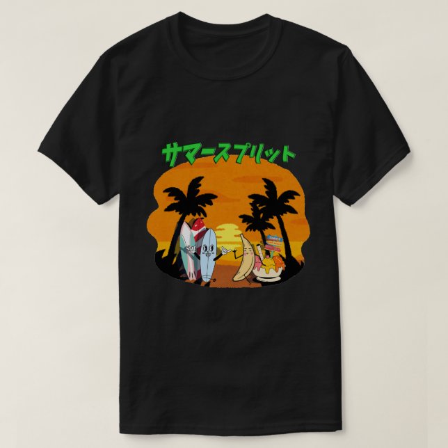 Mikitiez Sommerwindsurf Bananasplit Eisschrei T-Shirt (Design vorne)