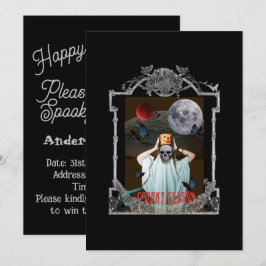 Mikitiez spooky vibes Vintag gothic halloween Einladung