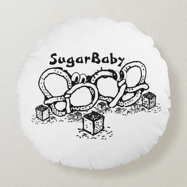Mikitiez sugarbaby pretzel paar Freunde süße Rundes Kissen (Vorderseite)