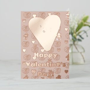 Mikitiez süßes Brezel-Brot Valentins-Backware Folien Feiertagskarte