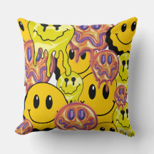 Mikitiez Throw Pillow Smileyface gelber Garten