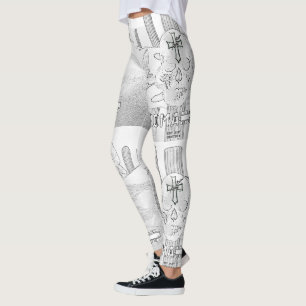 Mikitiez Träumer Totenkopf Tattoo Regenbogen Rose Leggings