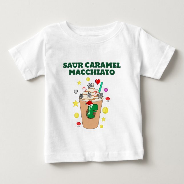 Mikitiez Trex Dinosaurier Eiskaffee-Karamelli xmas Baby T-shirt (Vorderseite)