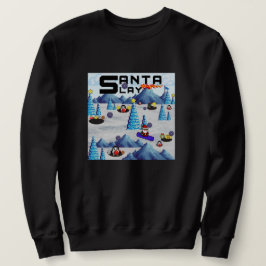 Mikitiez Weihnachten Santa Snowboard Crew Pinguin Sweatshirt