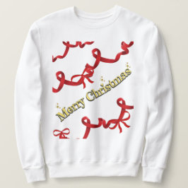 Mikitiez Weihnachtsband rotweiß Zuckerstange X'mas Sweatshirt