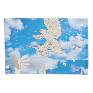 Mikitiez weißer Vogel blauer Himmel Sommer Strand  Kissenbezug
