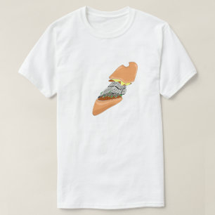 Mikitiez Weltraum-Puppe-Totenkopf-Burger-Chips-Pom T-Shirt