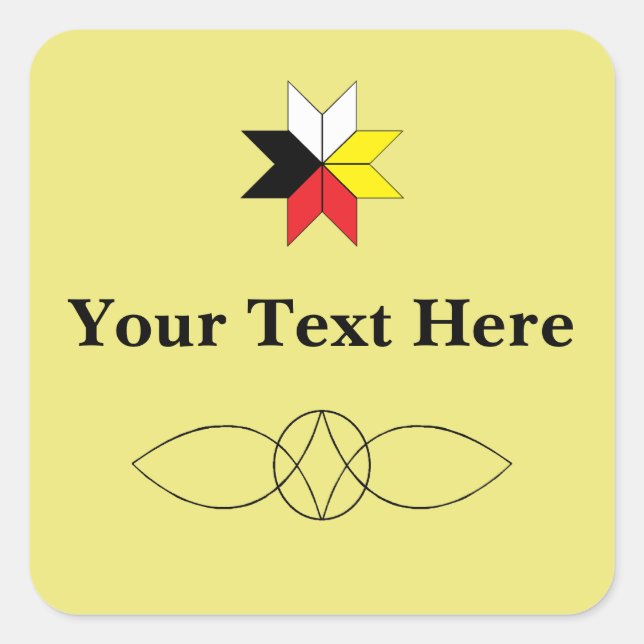 Mi'kmaq/Celtic Quadratischer Aufkleber (Vorderseite)