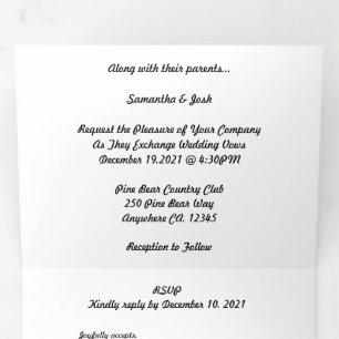 Mikro-Hochzeit + Save the Date Combo-Dreifach Dreifach-gefaltete Programmkarte