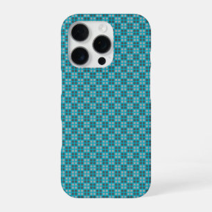 Mikro-Kariert Blau iPhone-Schutz iPhone 16 Pro Hülle