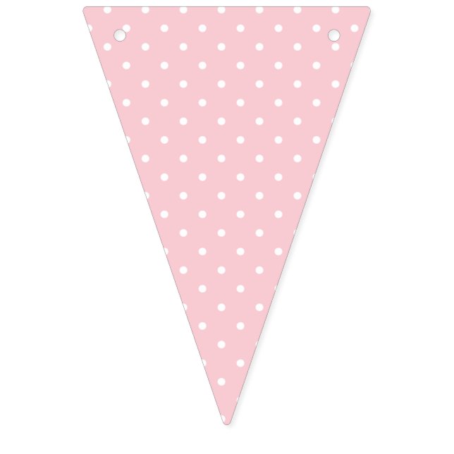 Mikro-Polka-Dot-Weiß auf Rosa Wimpelkette (Erste Fahne)