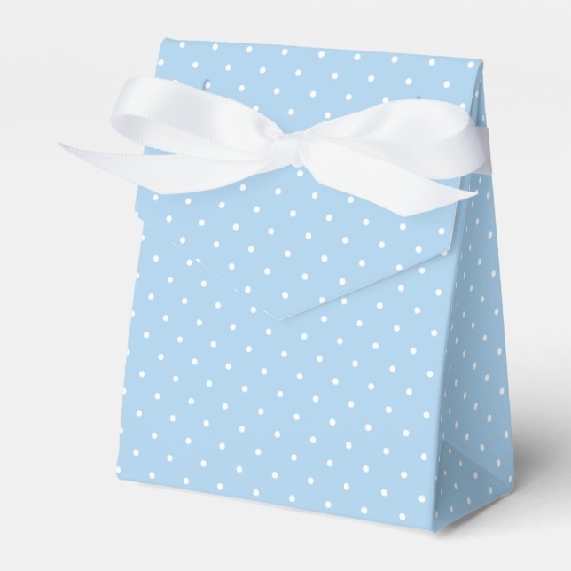 Mikro-Polka-Dot-Weiß - Babyblau Geschenkschachtel (Vorderseite)