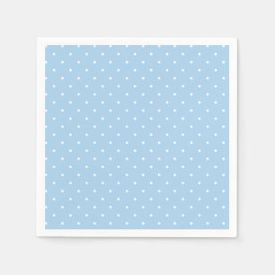Mikro-Polka-Dot-Weiß - Babyblau Serviette