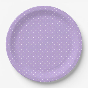 Mikro-Polka-Dot-Weiß - Sanftes Lavendel Pappteller