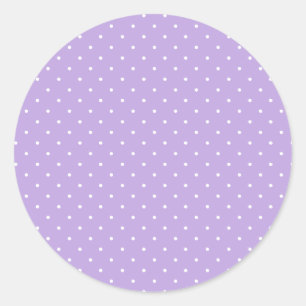 Mikro-Polka-Dot-Weiß - Sanftes Lavendel Runder Aufkleber