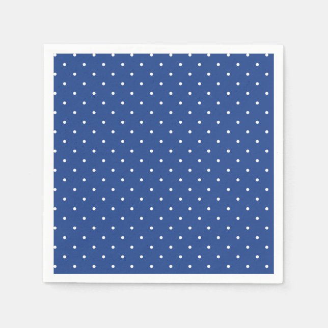Mikro-Polka-Dot-Weiß - True Blue Serviette (Vorderseite)