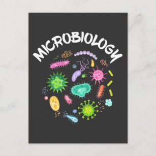 Mikrobiologe Bacteria Microscope Postkarte
