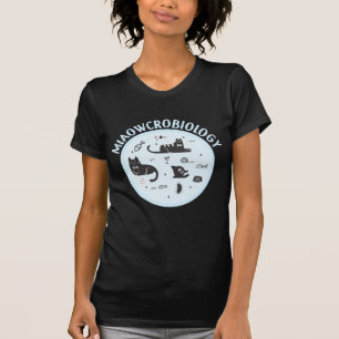 Mikrobiologie Bacteria Mikroskop Niedliche Katzenb T-Shirt