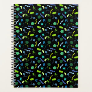 Mikrobiologie - Farbe auf schwarz Planer