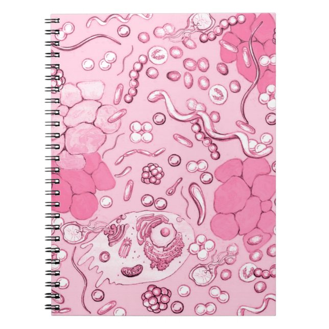 Mikrobiologie in Rosa Notizblock (Vorderseite)