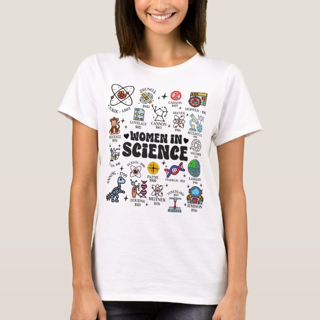 Mikrobiologin Women in Science PhD Feministin T-Shirt (Vorderseite)