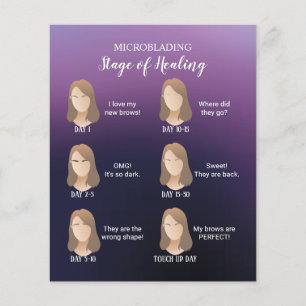Mikroblading Aftercare Instruction Elegant Lila Flyer
