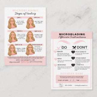 Mikroblading Aftercare Instructions Busine Visitenkarte