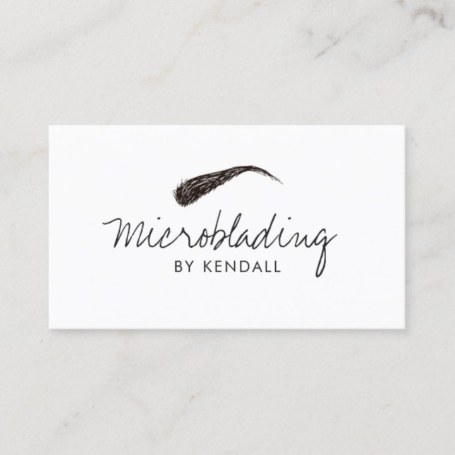 Mikroblading Eyebrow Symbol Permanent Makeup Card Visitenkarte (Vorderseite)