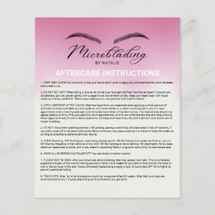 Mikroblende Aftercare Instruction Pink Ombre Flyer