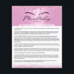 Mikroblende Aftercare Instruction Pink-Tropfen Flyer<br><div class="desc">Mikroblading Aftercare Instruction Moderne rosa Glitzer Tropfen Flyer.</div>