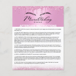 Mikroblende Aftercare Instruction Pink-Tropfen Flyer