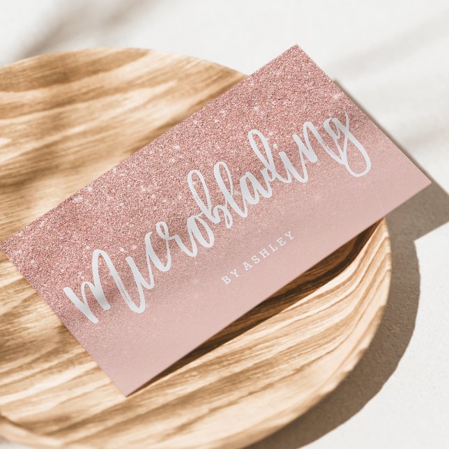 Mikroblende, elegante Typografie, Rose Visitenkarte (Von Creator hochgeladen)