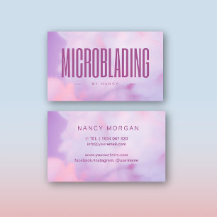 Mikroblende Holographic Lila Business Card Visitenkarte