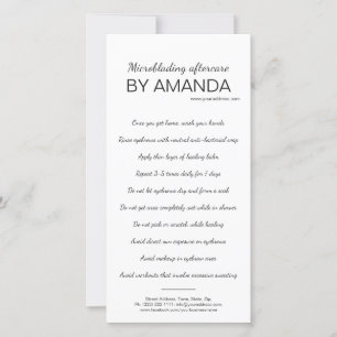 Mikroblende nach der Behandlung einfache weiße Anl Dankeskarte