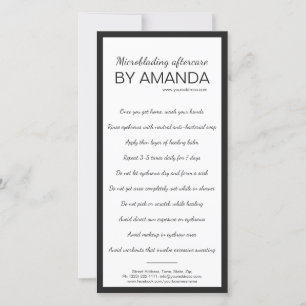 Mikroblende nach der Pflege einfache weiße schwarz Dankeskarte