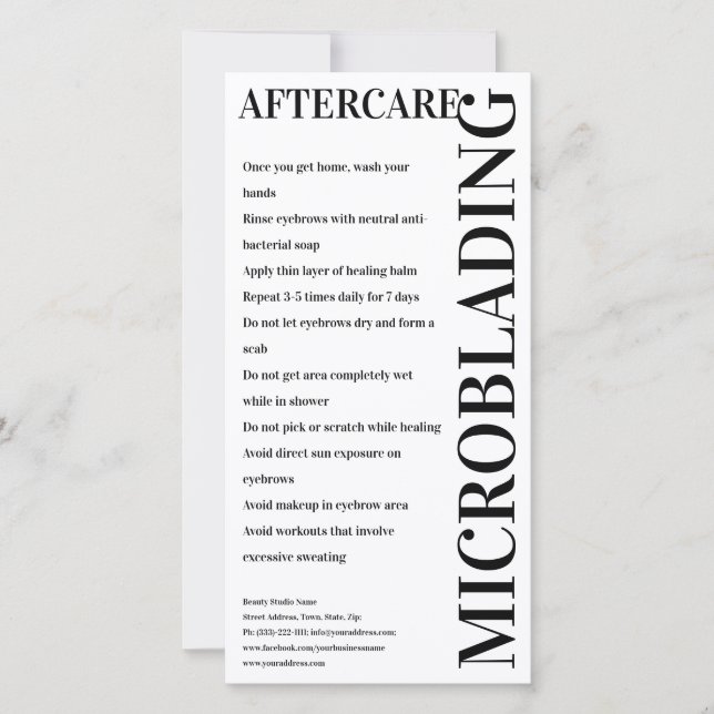 Mikroblende nach der Pflege Schwarzweißinstruktion Dankeskarte (Vorderseite)