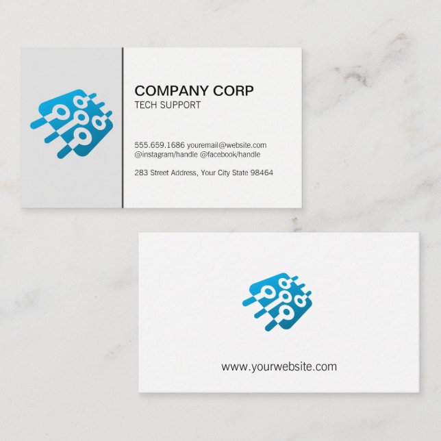 Mikrochip | Tech Terminkarte (Vorne/Hinten)