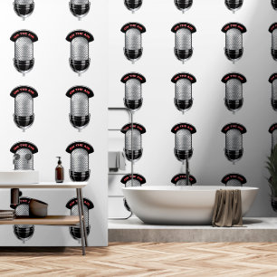 Mikrofon auf der Luftfarbe weiß Tapete