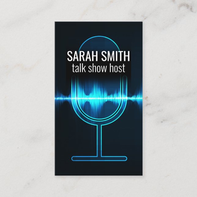 Mikrofon | Digital Sound Wave Visitenkarte (Vorderseite)