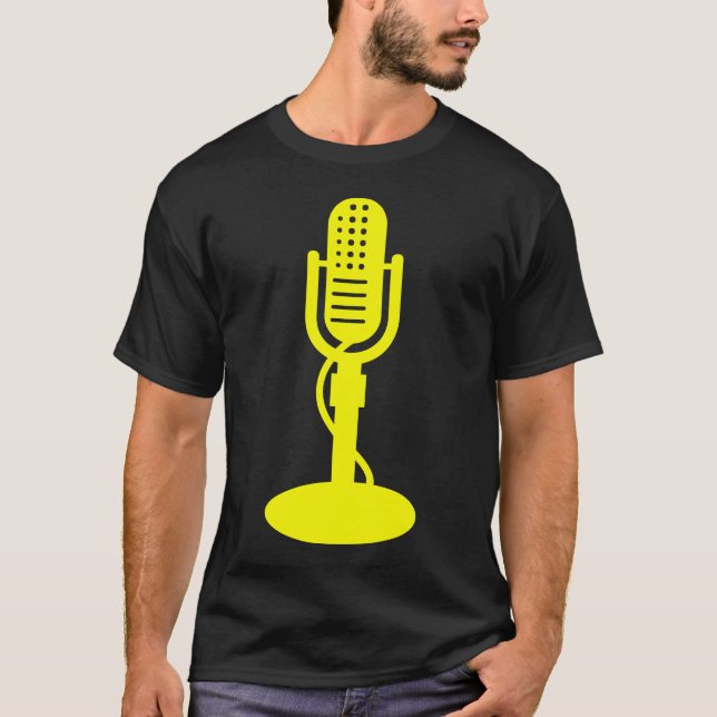 Mikrofon- Gelb T-Shirt (Vorderseite)