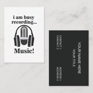Mikrofon Kopfhörer Aufnahme Musik Visitenkarte