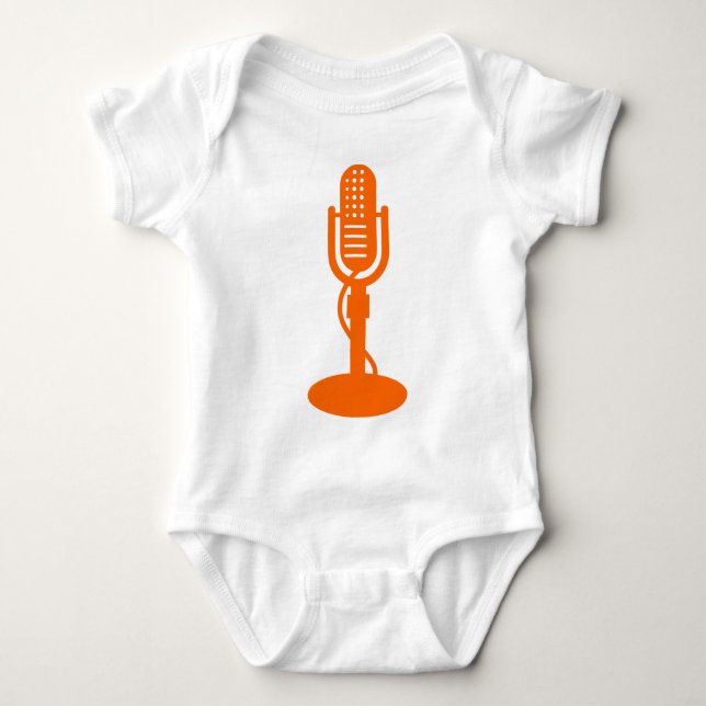 Mikrofon - Orange Baby Strampler (Vorderseite)